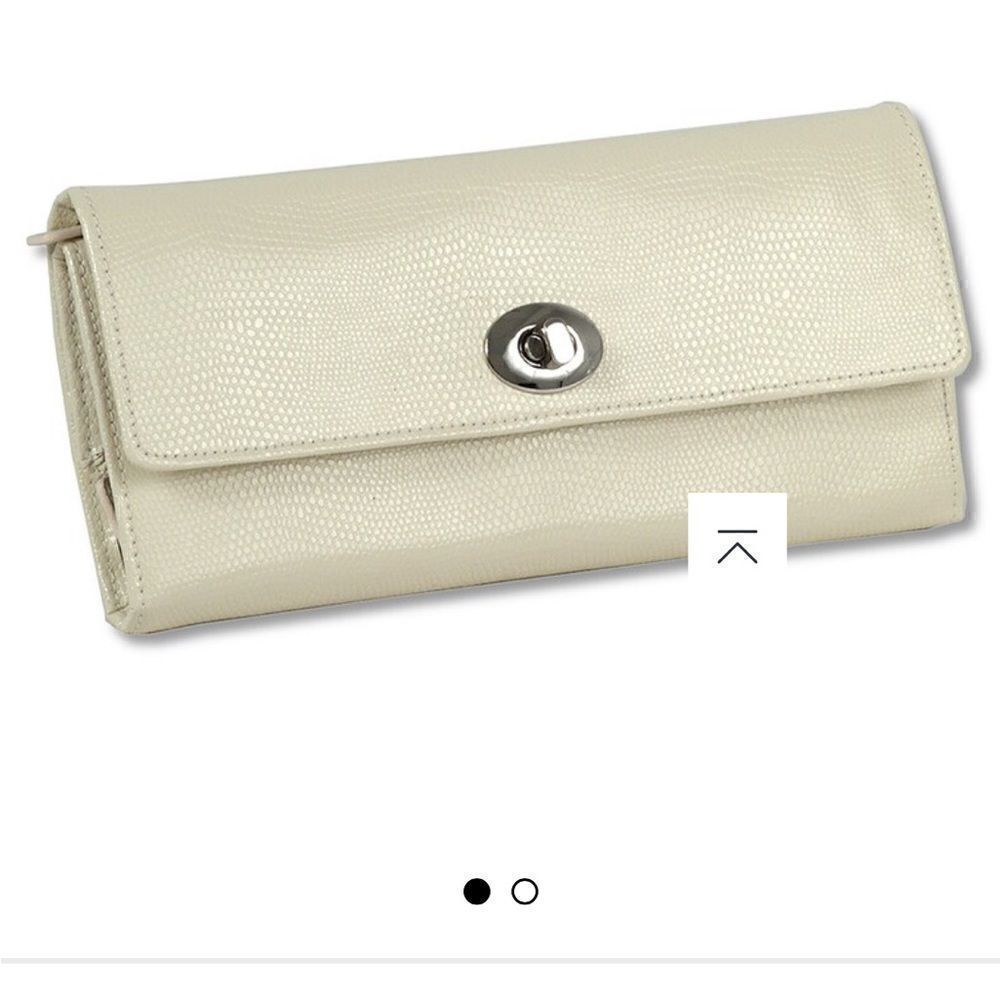 Jared WOLF London Travel Jewelry Roll Cream Leather storage box snakeskin
